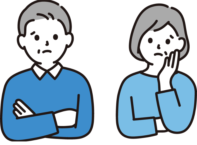 困っている顔の人のイラストアイコン