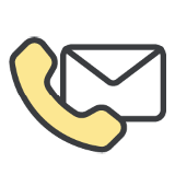 メールと電話のアイコンイラスト