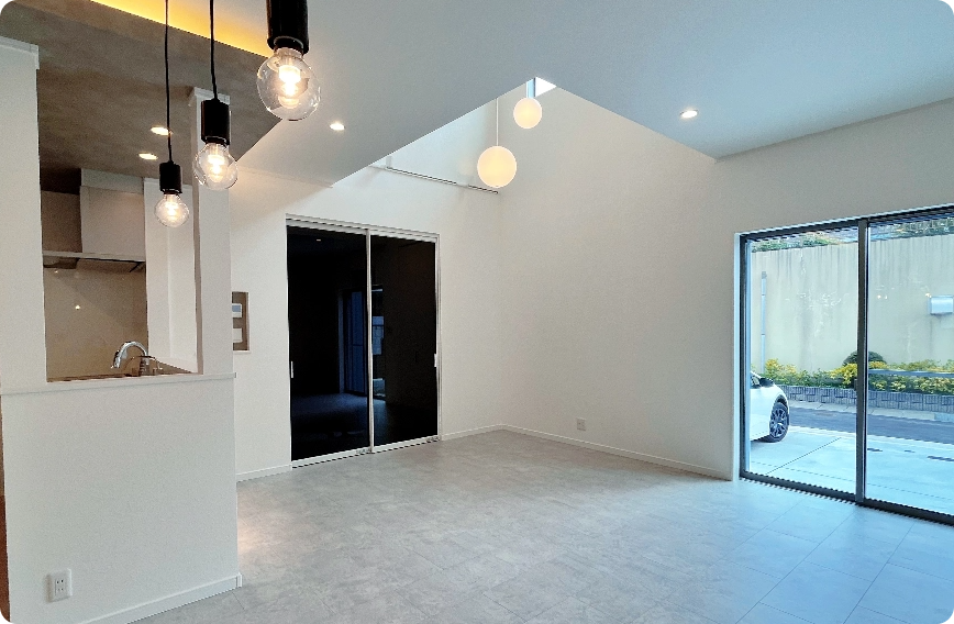 開放的な空間の家