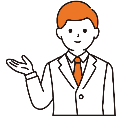 お客様案内をするスタッフイラスト